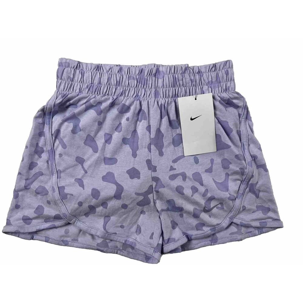 Nike Big Kids' Dri-FIT Breezy High-Waisted Training Shorts Girls SZ S Purple New